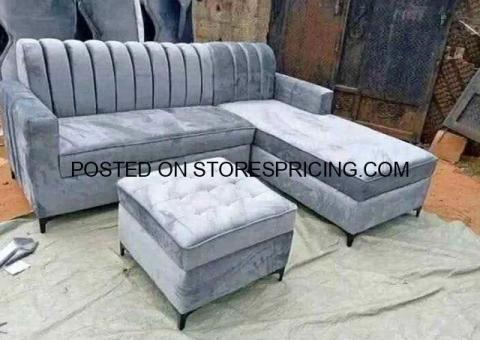 L shape sofa chair and ottoman