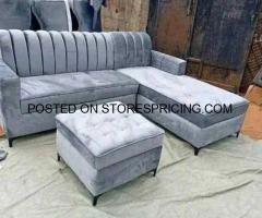 L shape sofa chair and ottoman